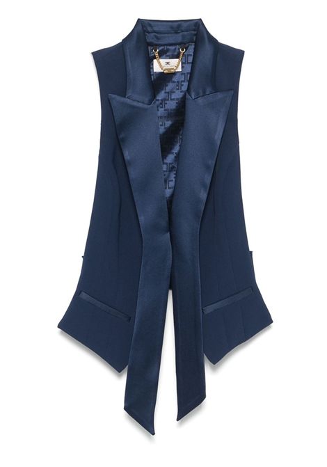 Gilet Elisabetta Franchi donna GL00251E2 DC8 blu smoking rasato ELISABETTA FRANCHI | Gilet | GL00251E2DC8